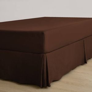 Dreamaker Superfine Washed Microfibre Pleated Valance Chocolate Super King Bed
