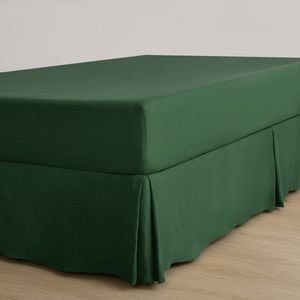 Dreamaker Superfine Washed Microfibre Pleated Valance Hunter Green Super King Bed
