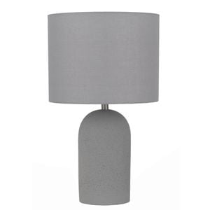 Telbix Fevik Industrial Table Desk Lamp Light Concrete Fabric Metal Grey