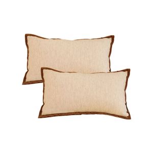 SOGA 2 Pack Off White Vintage Lumbar Throw Pillow 30x50x15cm