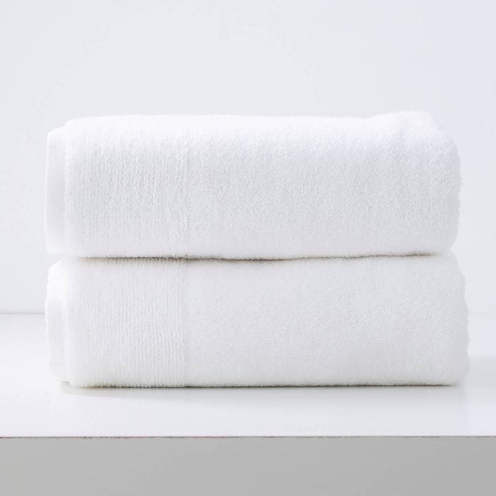 2pc Renee Taylor Aireys 650gsm Zero Twist Bath Sheet Snow