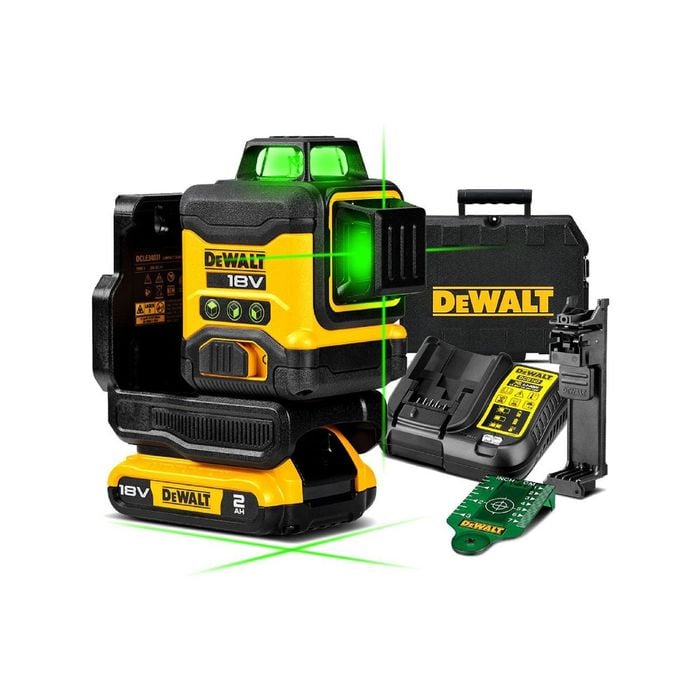 DeWALT 18V Li ion XR Compact 3 x 360 Green Beam Multiline Laser Combo Kit