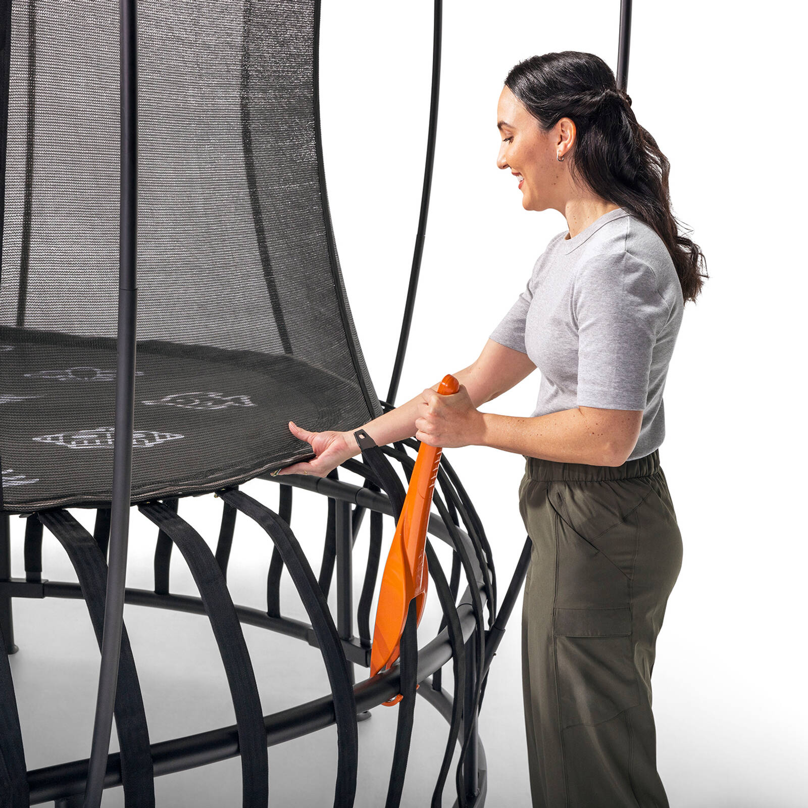 VULY Thunder 2 Pro Extra Large 16ft Springless Trampoline with Enclosure Round Kids Trampolines Bundle With Shade Cover Bunnings Australia