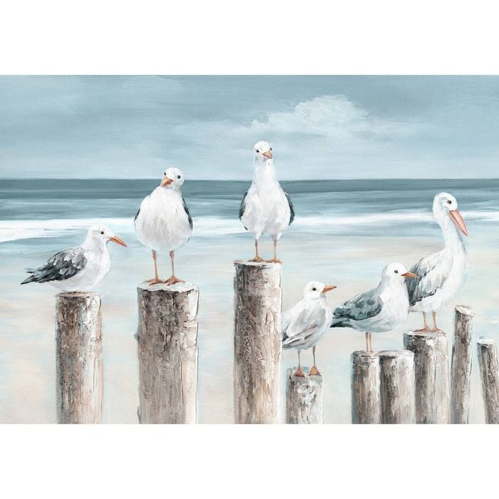 P&P Elegant Seabirds Canvas Print - Stunning Wall Art for Living Room, Bedroom & Office Decor 100x70cm