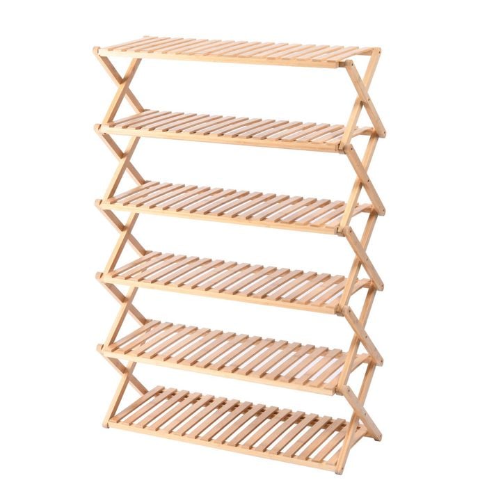 Sherwood Vivonne 6-Tier Bamboo Storage Rack, Natural Colour 103x70x27.5cm