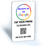 Tap and Share Contactless Sharing Smart NFC 'Review us on Google' Review Card + QR code