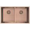Mondella Copper Double Bowl Rectangular Sink Inset / Undermount