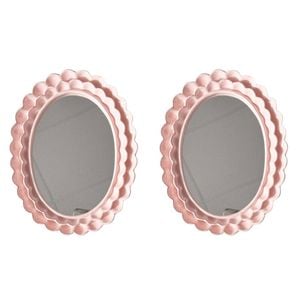 2PK Urban Resin/Wood Lotti Petal Oval Mirror Frame 5x7in 22x18cm Pink