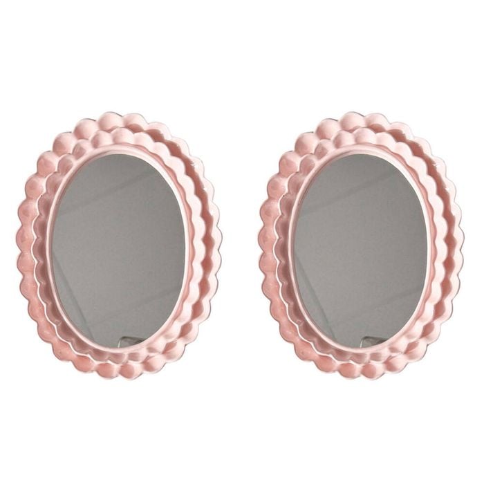 2PK Urban Resin/Wood Lotti Petal Oval Mirror Frame 5x7in 22x18cm Pink