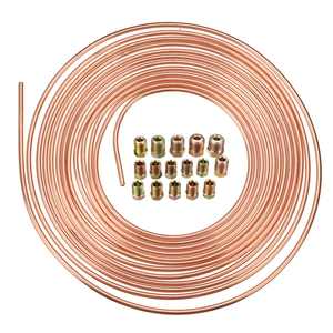PriceDumb 25Ft 3/16" OD Copper Nickel Brake Line Tube Tubing Kit with 15Pcs Nuts Fittings