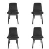 Pack of 4 | Cozy Upholstered Dining Chair | Black Legs - Dark Grey Fabric