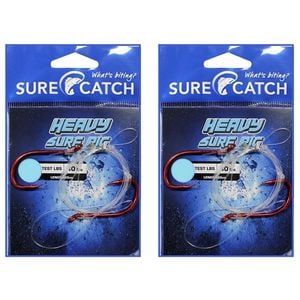 2x Surecatch Pre-Tied Heavy Surf Rig Chemical Sharpened Fishing Hook - Size 6/0