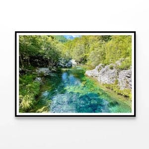 River with Rocks and Trees  Print 100% Australian Made 90x60cm  (Poster)