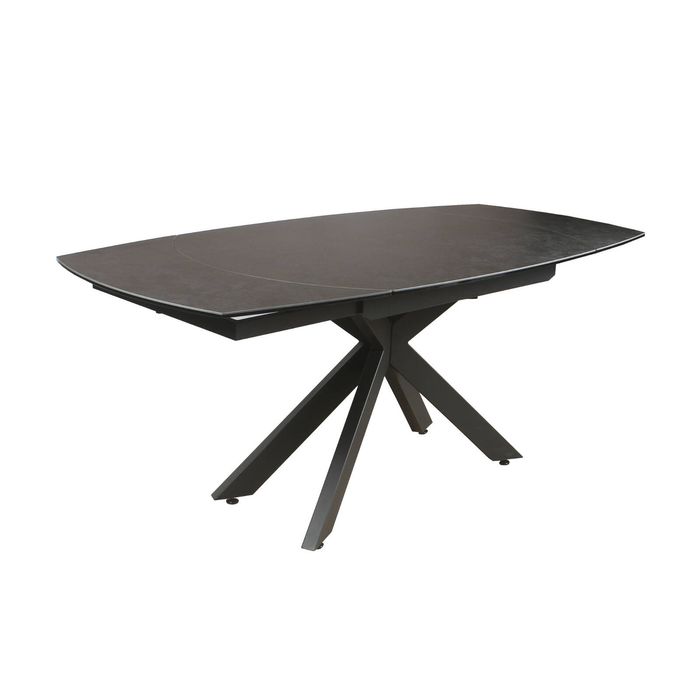 Orren 120-180cm Extendable Dining Table Ceramic Tempered Glass Top Dark Grey