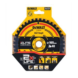 DEWALT ELITE 165 x 20mm 40T Circular Saw Blade