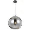 Telbix Bondi Modern Pendant Hanging Lamp Light Glass Metal Black Smoke