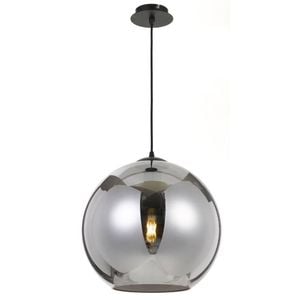 Telbix Bondi Modern Pendant Hanging Lamp Light Glass Metal Black Smoke