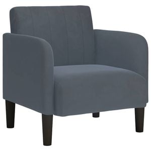 vidaXL Sofa Chair with Armrests Dark Grey 54 cm Velvet single sofa