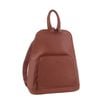 Ladies Backpack Leather Twin Zip Rucksack School Shoulder  Rose