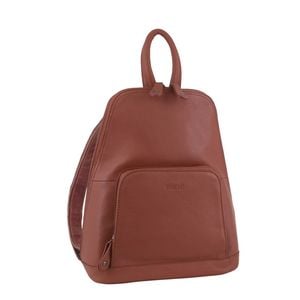 Ladies Backpack Leather Twin Zip Rucksack School Shoulder  Rose