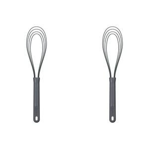 2PK Zyliss Flat Whisk Silicone/Nylon Cooking Utensil 30cm - Grey