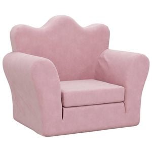vidaXL Kids' Sofa Bed Children Toddler Mini Couch Living Room Pink Soft Plush