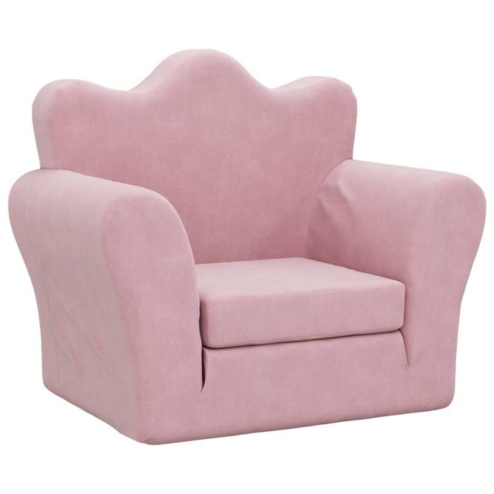 vidaXL Kids' Sofa Bed Children Toddler Mini Couch Living Room Pink Soft Plush
