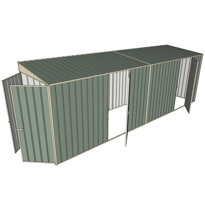 Build-a-Shed 1.5 x 6 x 2m Dual Hinged Side Door Skillion Shed - Green