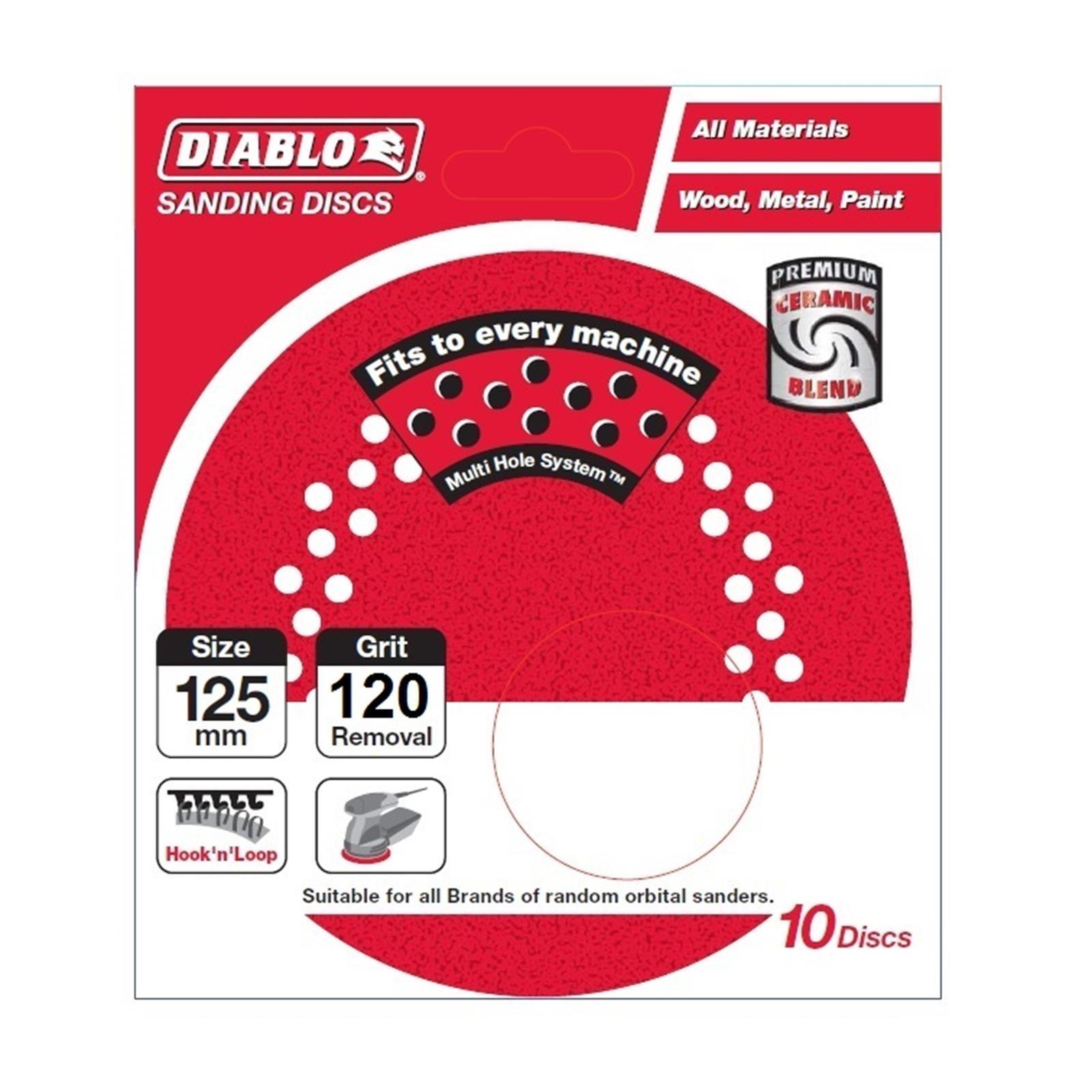 Diablo 125mm 120 Grit Multi Surface Orbital Sanding Discs 10 Pack