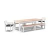 Balmoral 2.5M Teak Top Aluminium Table With 4 Bench Seats And 2 Chairs