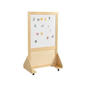 Jooyes Magnetic Mobile Discover Whiteboard With Pegboard - H140cm - 82cm | Kids Easel | 140cm