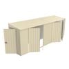 Build-a-Shed 1.2 x 5.2 x 2.0m Cream Tunnel Shed Tunnel Hinged Door Plus Dual Double Hinged Side Doors