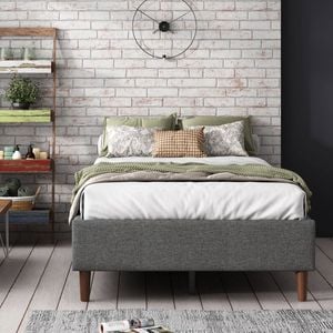 Bed Frame Mattress Foundation Dark Grey Double