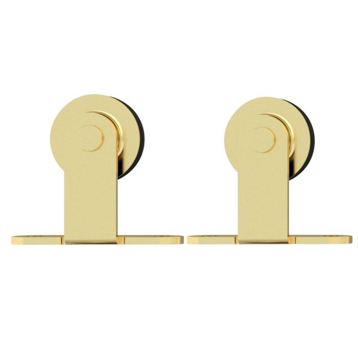 Rolltrak 2m Brushed Brass Top Mount Barn Door Track