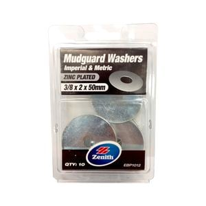 Zenith Mudguard Washer 3/8"x2x50mm Zinc Plated 10pk