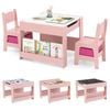 Costway 4-in-1 Kids Activity Table & Chair Set W/blackboard Pink