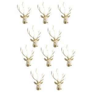 10x LVD Decoration Deer Head Plastic Hanging Ornament Home Holiday Decor 14cm
