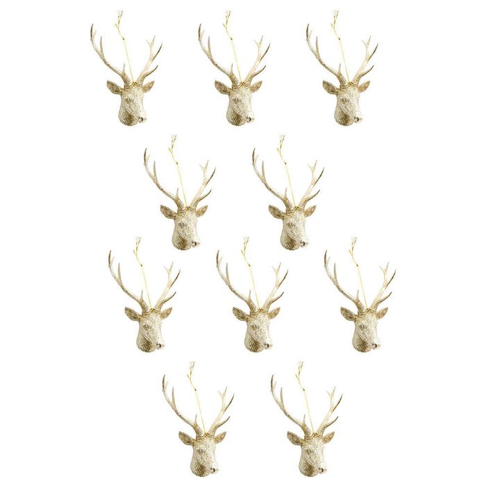 10x LVD Decoration Deer Head Plastic Hanging Ornament Home Holiday Decor 14cm