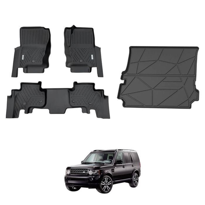 AUSGO Floor Mats & Boot Liner Set for Land Rover Discovery 3 4 2004-2016 Car Floor Liners Cargo Mat