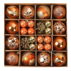 P&P Orange PVC Christmas Balls 3-6cm 36pcs Holiday Ornaments