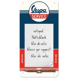 Nostalgic-art Retro Magnetic Fridge Notepad With Pencil Vespa Service 20x10x2cm