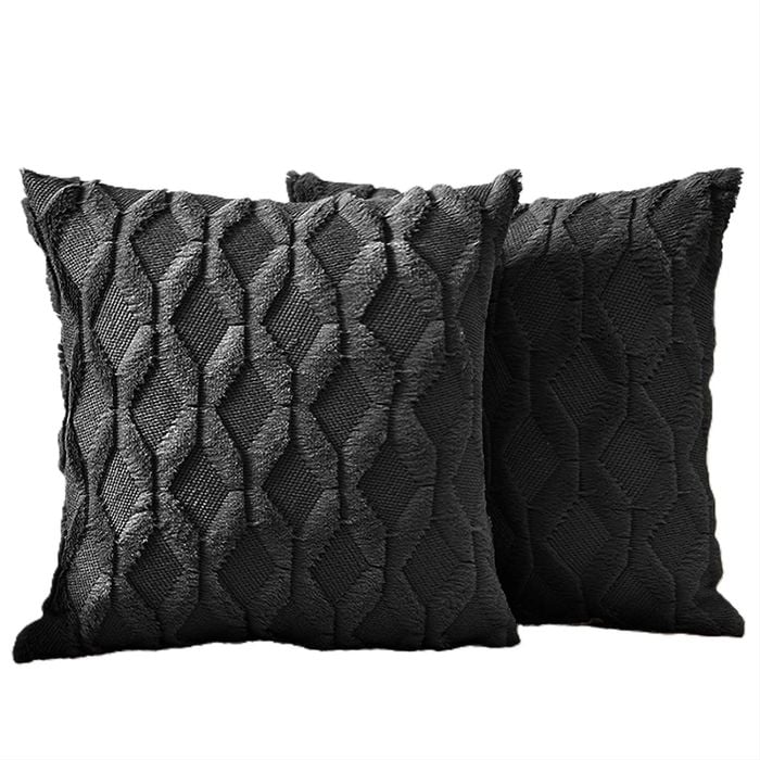 Vikus 2 Pack Decorative Boho Throw Pillow Covers 45 X 45 Cm (black)