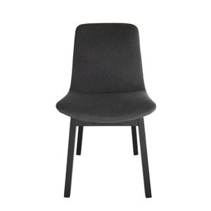 SK Designer Living | Cozy Upholstered Dining Chair | Black Legs - Dark Grey Fabric