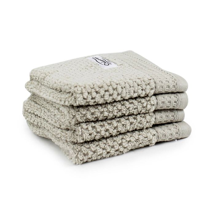 4pc Onkaparinga 30x30cm Cotton Avalon Bathroom Face Washers 550GSM Soft Sand