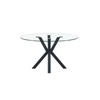 Elegant Collections Black Miles Glass Dining Table