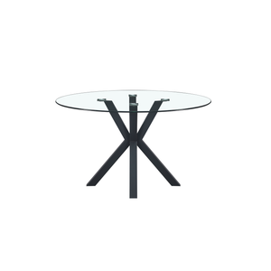 Elegant Collections Black Miles Glass Dining Table