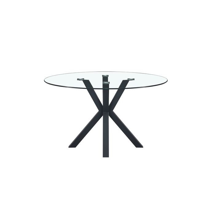 Elegant Collections Black Miles Glass Dining Table