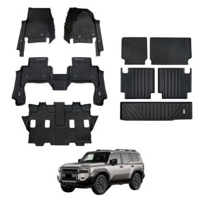 AUSGO Injection Floor Mats Boot Liner Back Seat Protector Set for Toyota LandCruiser Prado 250 Series 7-Seat 2024-Onwards
