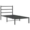 vidaXL Bed Frame with Headboard Bed Base Single Bed Black 90x190 cm Metal