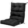 Costway Low Back Chair Cushion Indoor Outdoor Thickened Seat Pad Black